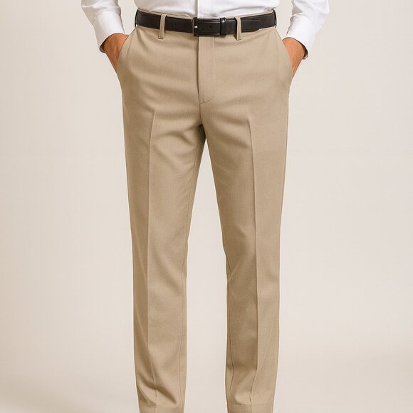 PERRY ELLIS Men's 36x32 Tan Corduroy Dress Pants Classic‎ Fit Business Casual - Picture 1 of 4